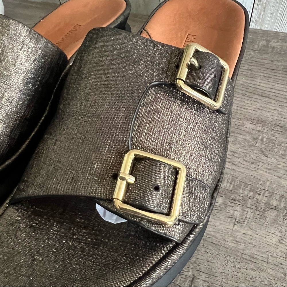 L'Amour Des Pieds Women's Metallic Sandals 9 - Picture 4 of 8